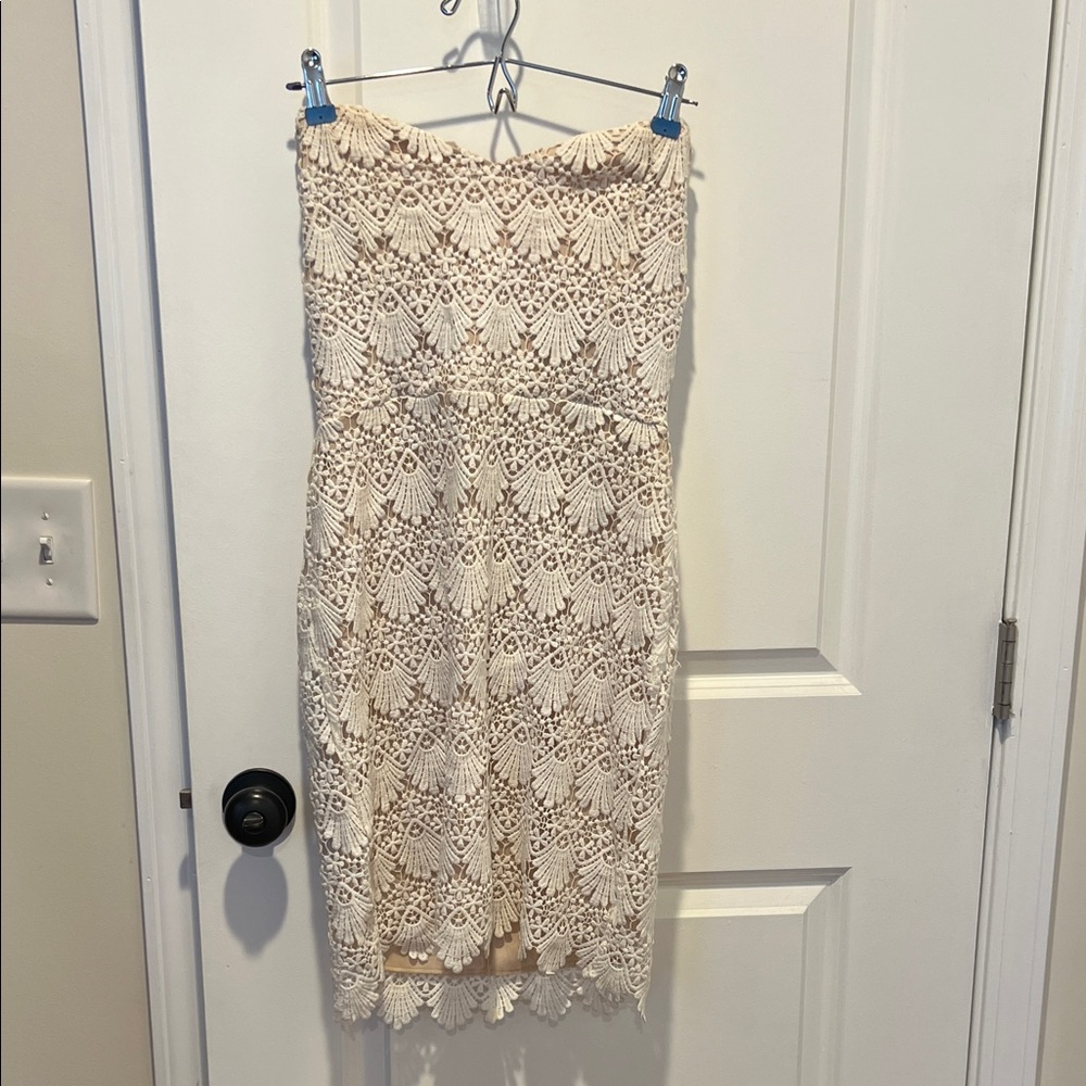 Charlotte Russe Strapless Cream Lace Dress
